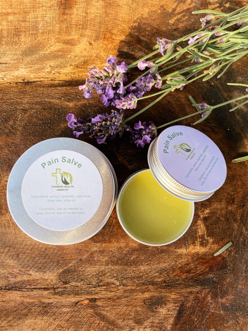 herbal pain salve on lavender