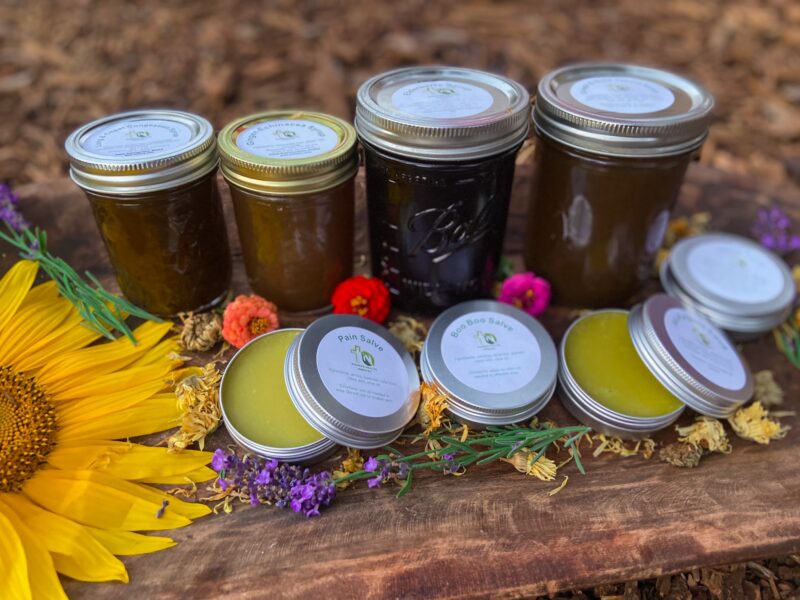 herbal syrups salves and flowers