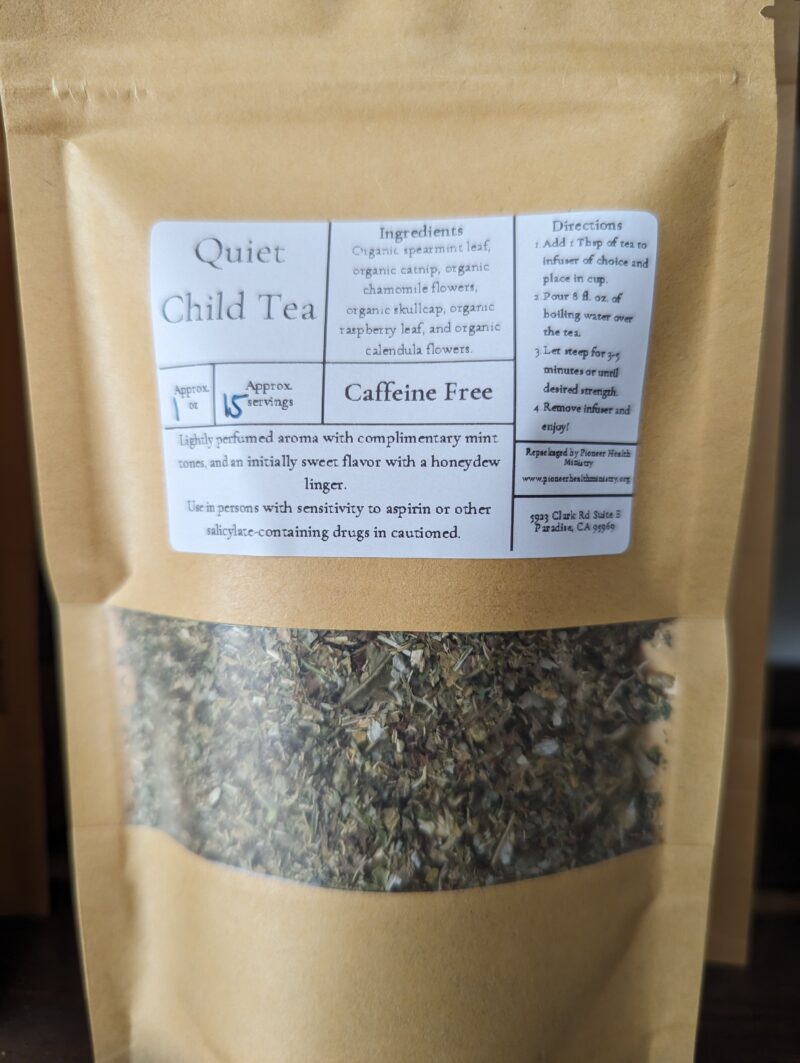 quiet child tea in kraft bag