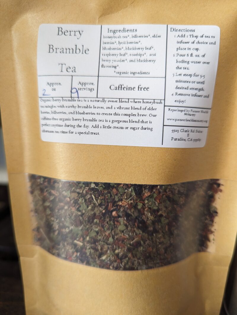 Berry Bramble tea in a kraft bag