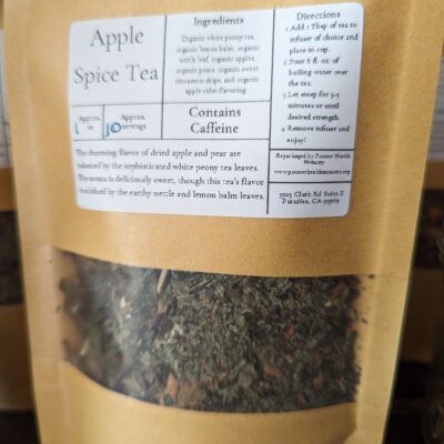 apple spice tea in a kraft bag