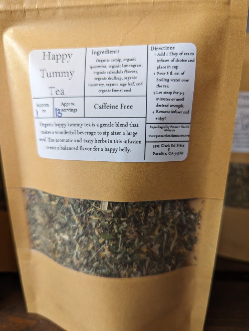 happy tummy tea in kraft bag