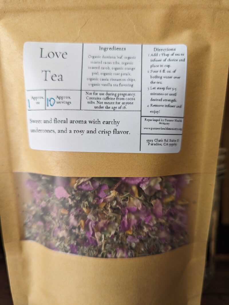 Love tea in a kraft bag