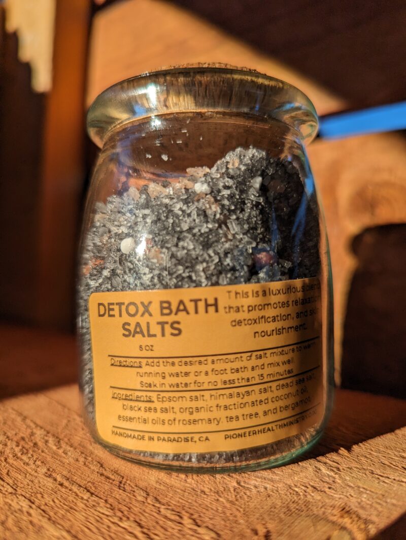 Detox Bath Salts in glass jar