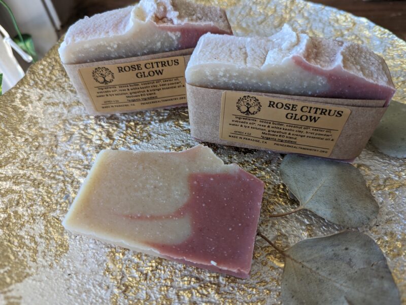 rose citrus glow handmade soap