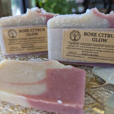 rose citrus glow handmade soap