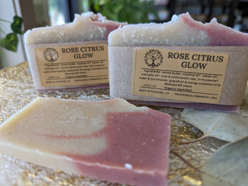 rose citrus glow handmade soap