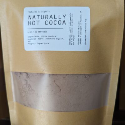 naturally hot cocoa mix in a kraft bag