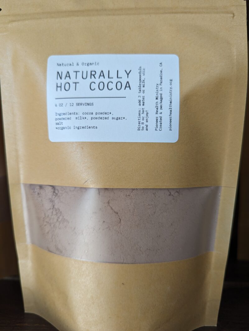 naturally hot cocoa mix in a kraft bag