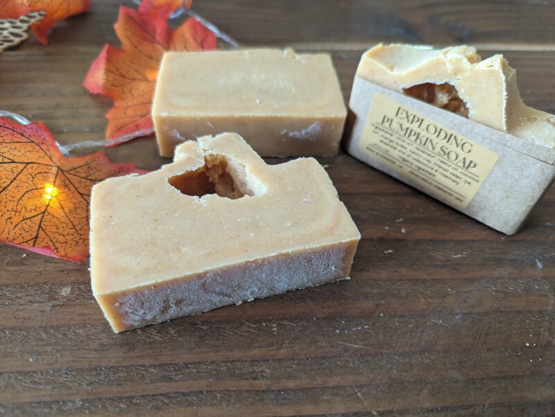 exploding pumpkin handmade soap