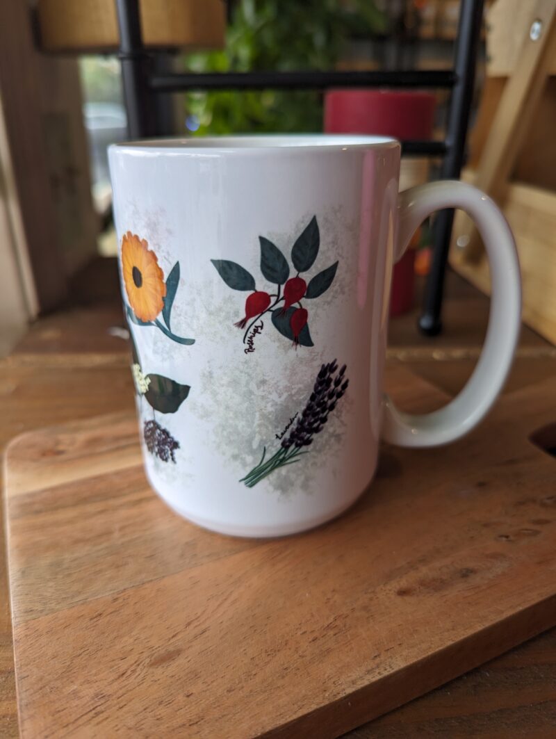 herb handmade ceramic mug