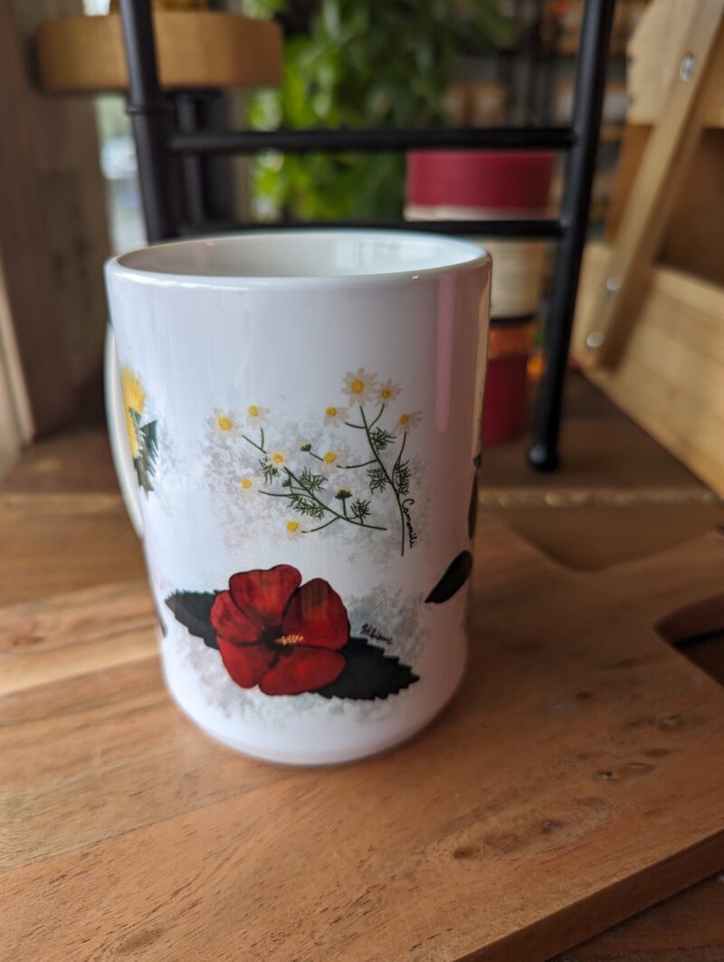 herb handmade ceramic mug