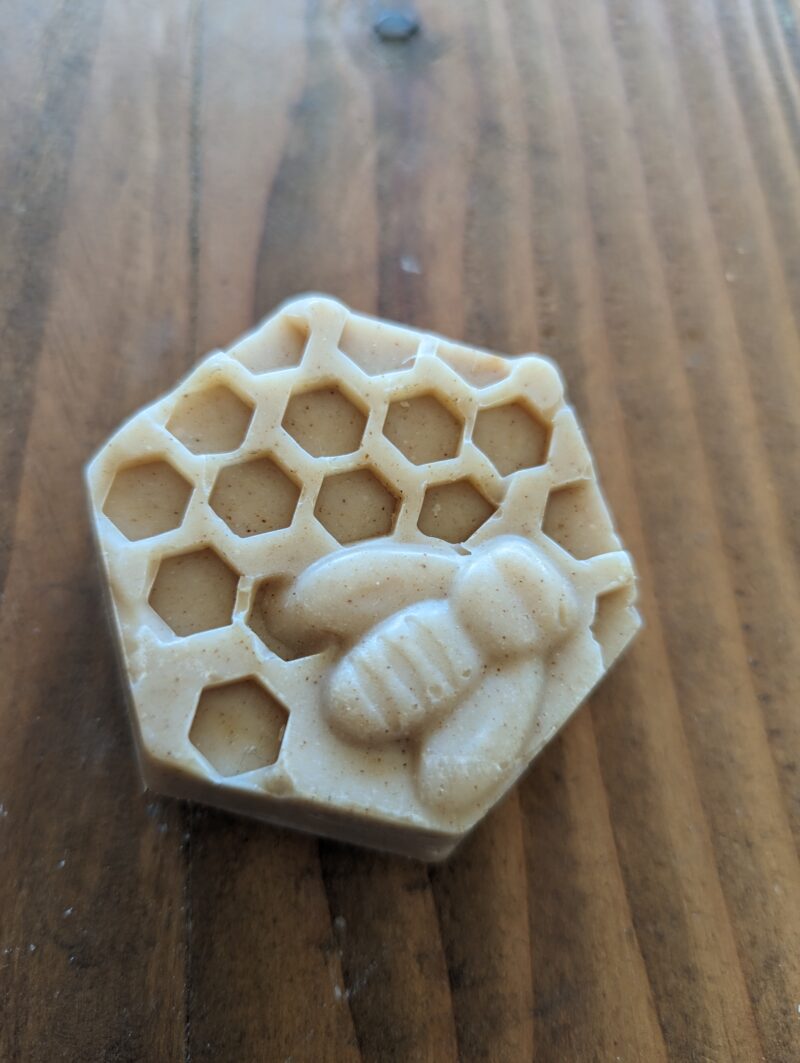 golden peppermint soap hexagon honeycomb