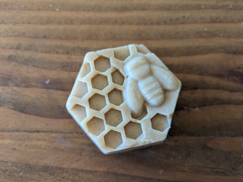 golden peppermint soap hexagon honeycomb