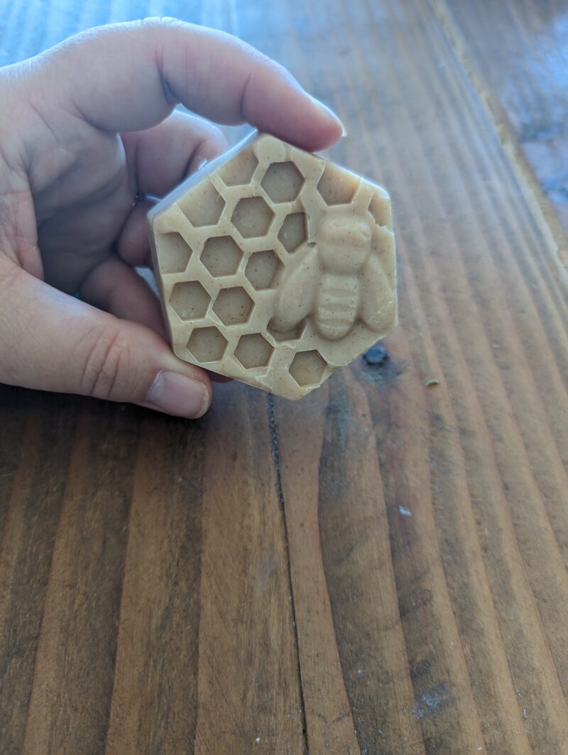 golden peppermint soap hexagon honeycomb